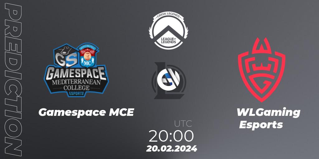 Gamespace MCE contre WLGaming Esports : prédiction de match. 20.02.2024 at 20:00. LoL, GLL Spring 2024