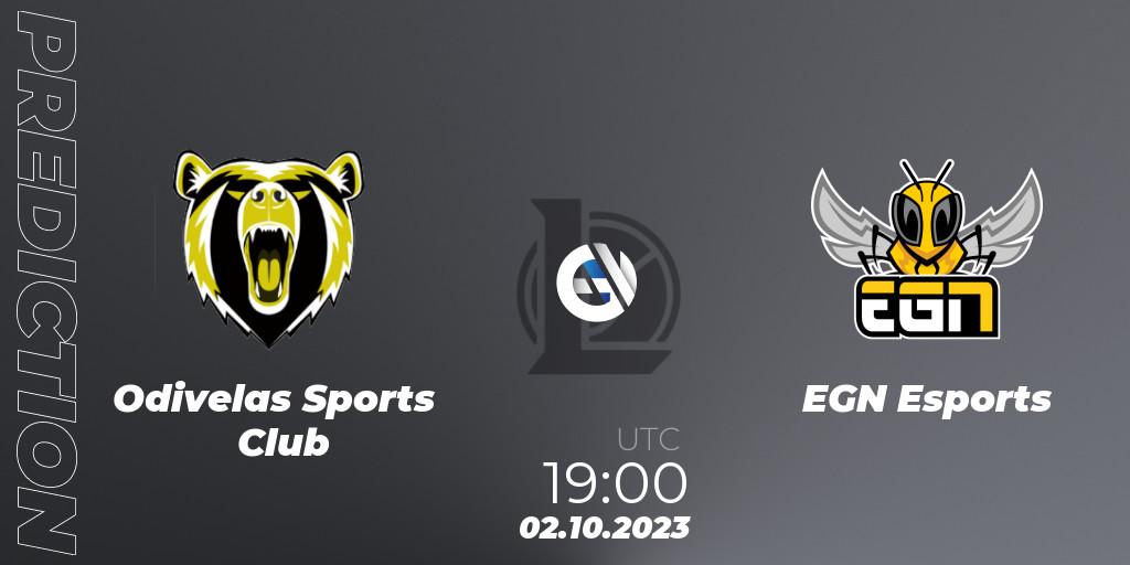 Odivelas Sports Club contre EGN Esports : prédiction de match. 02.10.2023 at 19:00. LoL, Iberian Cup 2023