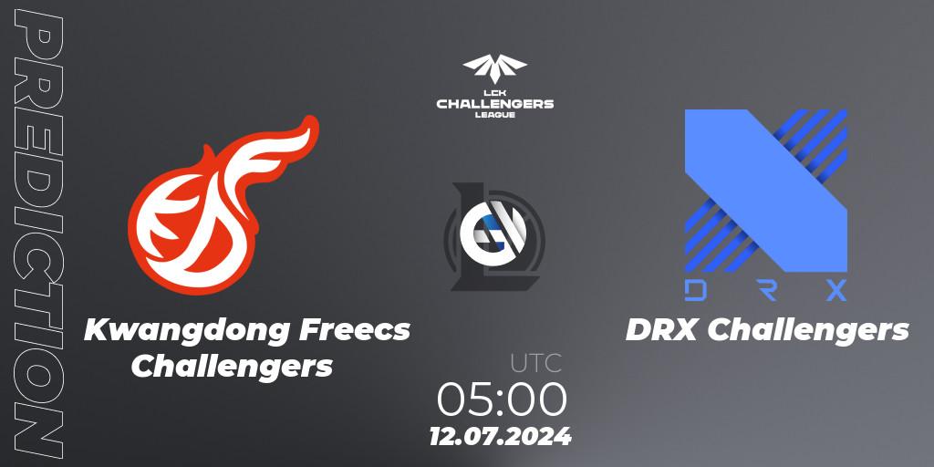 Kwangdong Freecs Challengers contre DRX Challengers : prédiction de match. 12.07.2024 at 05:00. LoL, LCK Challengers League 2024 Summer - Group Stage