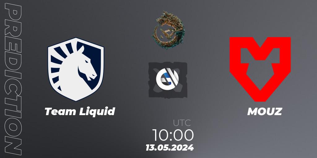 Team Liquid contre MOUZ : prédiction de match. 13.05.24. Dota 2, PGL Wallachia Season 1 - Group Stage
