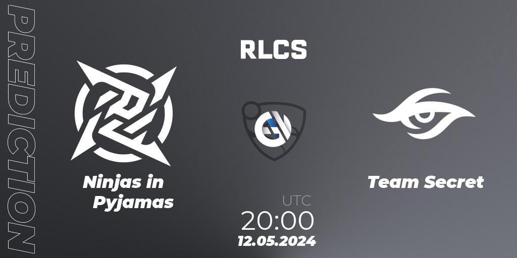 Ninjas in Pyjamas contre Team Secret : prédiction de match. 12.05.2024 at 20:00. Rocket League, RLCS 2024 - Major 2: SAM Open Qualifier 5
