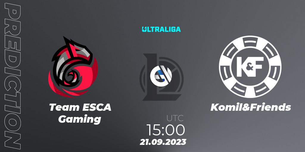 Team ESCA Gaming contre Komil&Friends : prédiction de match. 21.09.23. LoL, Ultraliga Season 11 - Promotion