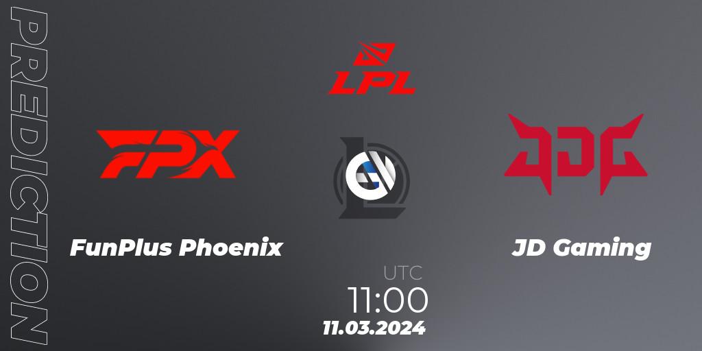 FunPlus Phoenix contre JD Gaming : prédiction de match. 11.03.24. LoL, LPL Spring 2024 - Group Stage