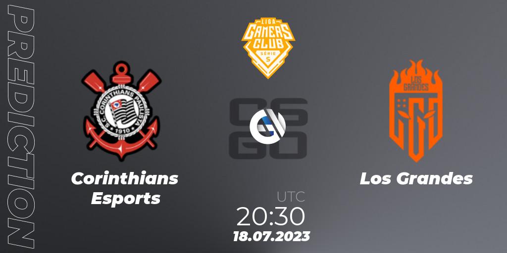 Corinthians Esports contre Los Grandes : prédiction de match. 18.07.2023 at 21:00. Counter-Strike (CS2), Gamers Club Liga Série S: Season 3
