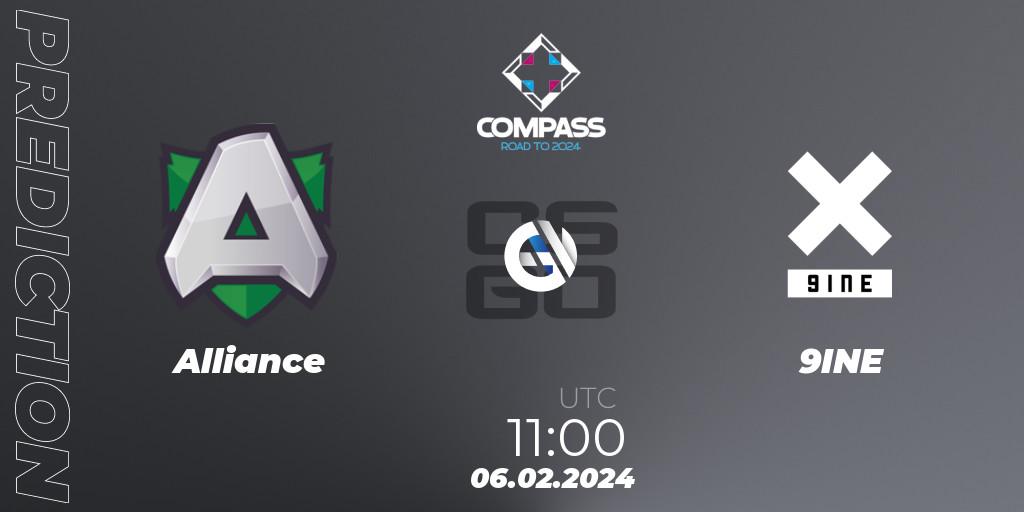 Alliance contre 9INE : prédiction de match. 06.02.24. CS2 (CS:GO), YaLLa Compass Spring 2024 Contenders