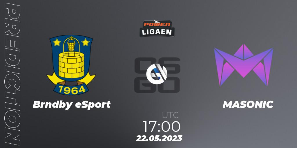 Brøndby eSport contre MASONIC : prédiction de match. 22.05.2023 at 17:00. Counter-Strike (CS2), Dust2.dk Ligaen Season 23