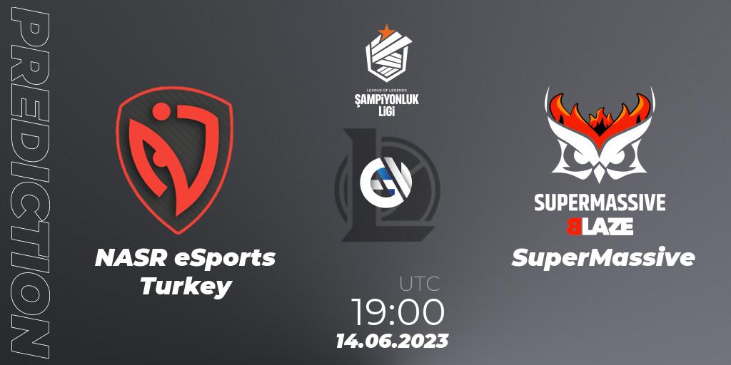NASR eSports Turkey contre SuperMassive : prédiction de match. 14.06.2023 at 19:00. LoL, TCL Summer 2023 - Group Stage