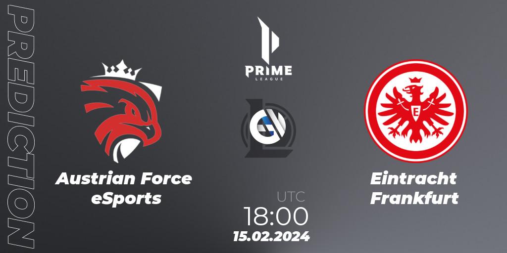 Austrian Force eSports contre Eintracht Frankfurt : prédiction de match. 15.02.24. LoL, Prime League Spring 2024 - Group Stage