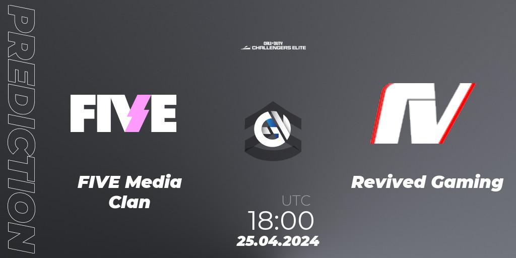 FIVE Media Clan contre Revived Gaming : prédiction de match. 25.04.2024 at 18:00. Call of Duty, Call of Duty Challengers 2024 - Elite 2: EU