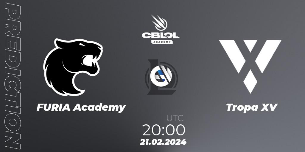 FURIA Academy contre Tropa XV : prédiction de match. 21.02.2024 at 20:00. LoL, CBLOL Academy Split 1 2024