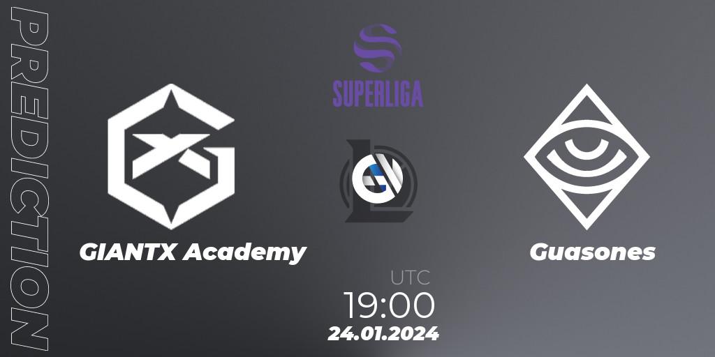 GIANTX Academy contre Guasones : prédiction de match. 24.01.2024 at 19:00. LoL, Superliga Spring 2024 - Group Stage