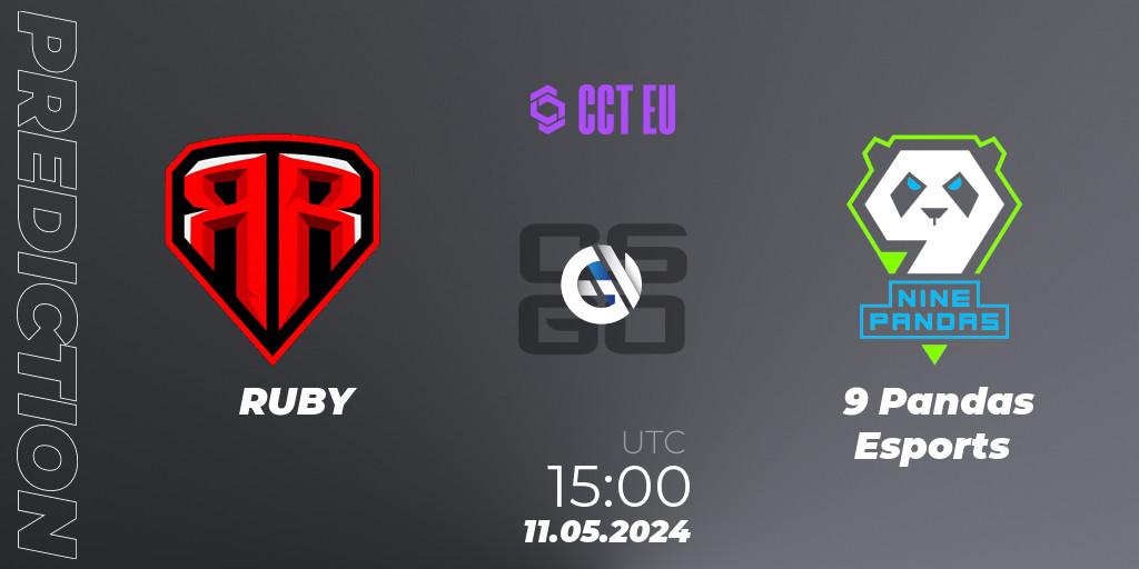 RUBY contre 9 Pandas Esports : prédiction de match. 11.05.2024 at 15:05. Counter-Strike (CS2), CCT Season 2 Europe Series 2 