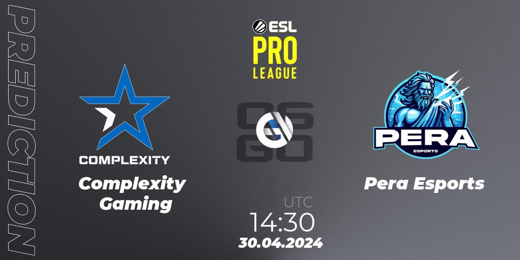 Complexity Gaming contre Pera Esports : prédiction de match. 30.04.24. CS2 (CS:GO), ESL Pro League Season 19