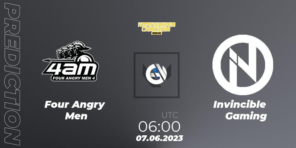 Four Angry Men contre Invincible Gaming : prédiction de match. 07.06.23. VALORANT, VALORANT Champions Tour 2023: China Preliminaries