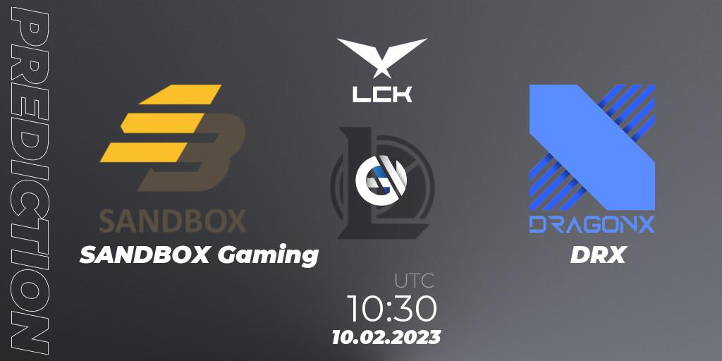 SANDBOX Gaming contre DRX : prédiction de match. 10.02.23. LoL, LCK Spring 2023 - Group Stage