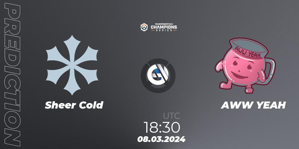 Sheer Cold contre AWW YEAH : prédiction de match. 08.03.2024 at 18:30. Overwatch, Overwatch Champions Series 2024 - EMEA Stage 1 Group Stage