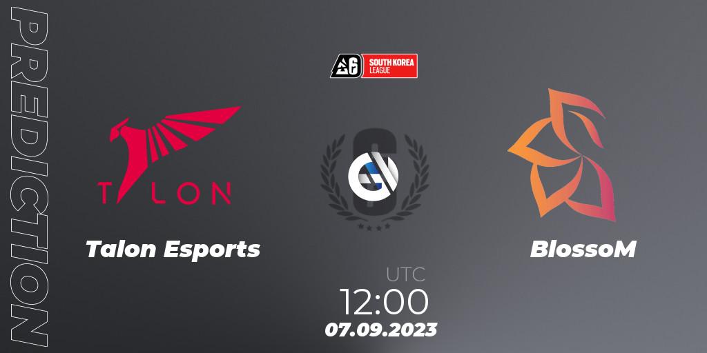 Talon Esports contre BlossoM : prédiction de match. 07.09.2023 at 12:00. Rainbow Six, South Korea League 2023 - Stage 2