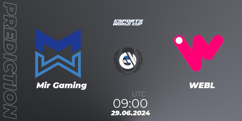 Mir Gaming contre WEBL : prédiction de match. 29.06.2024 at 09:00. Rainbow Six, Esports World Cup 2024: South Korea CQ