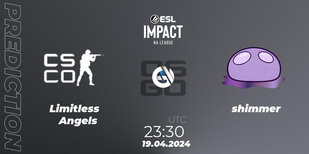 Limitless Angels contre shimmer : prédiction de match. 19.04.24. CS2 (CS:GO), ESL Impact League Season 5: North America
