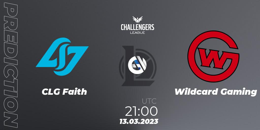 CLG Faith contre Wildcard Gaming : prédiction de match. 13.03.23. LoL, NACL 2023 Spring - Playoffs