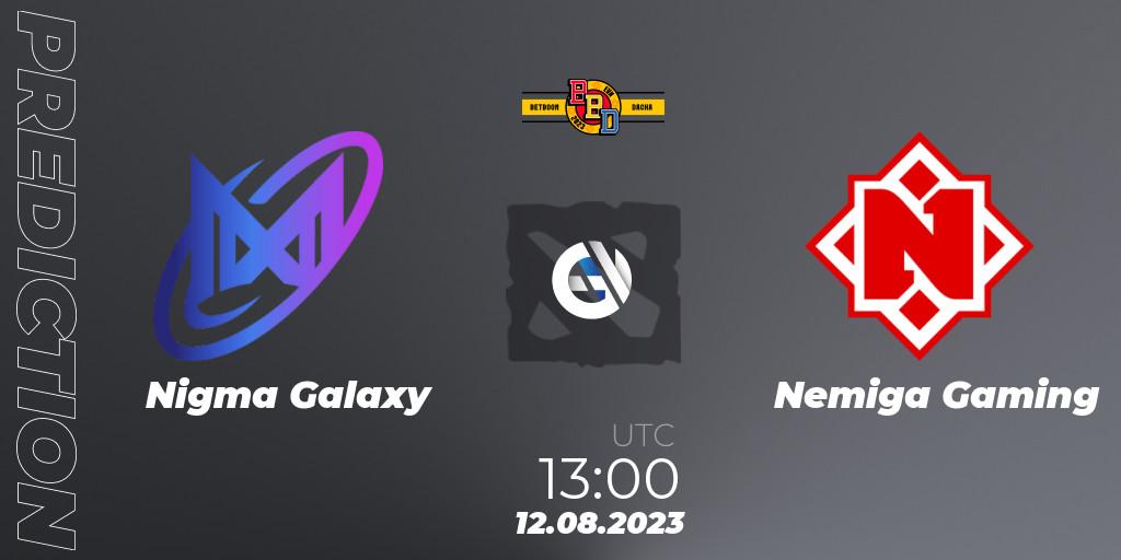 Nigma Galaxy contre Nemiga Gaming : prédiction de match. 12.08.2023 at 13:01. Dota 2, BetBoom Dacha - Online Stage