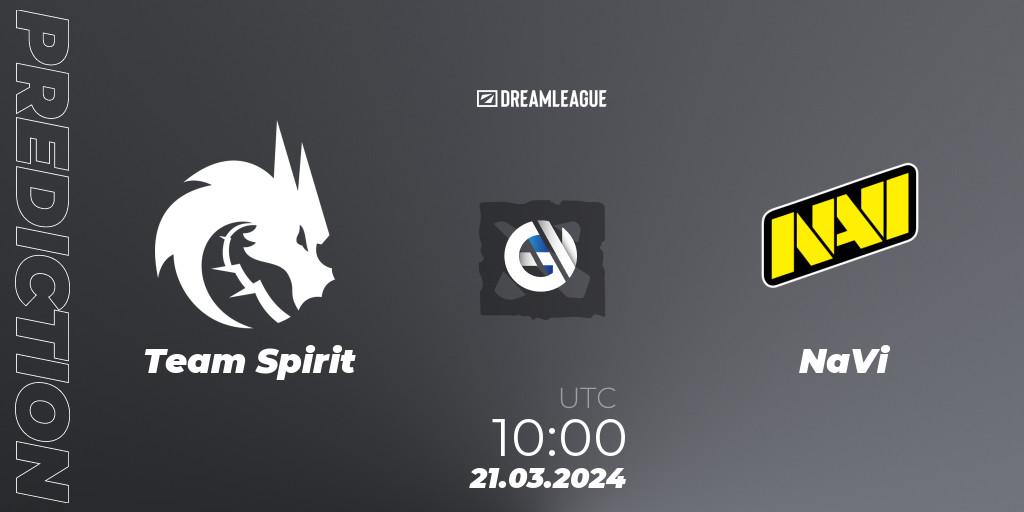 Team Spirit contre NaVi : prédiction de match. 21.03.24. Dota 2, DreamLeague Season 23: Eastern Europe Closed Qualifier