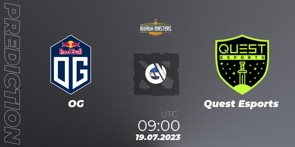 OG contre PSG Quest : prédiction de match. 19.07.2023 at 09:04. Dota 2, Riyadh Masters 2023 - Play-In