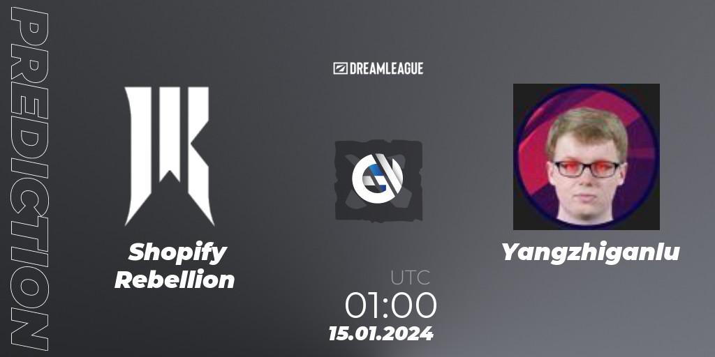 Shopify Rebellion contre Yangzhiganlu : prédiction de match. 15.01.2024 at 01:02. Dota 2, DreamLeague Season 22: North America Closed Qualifier