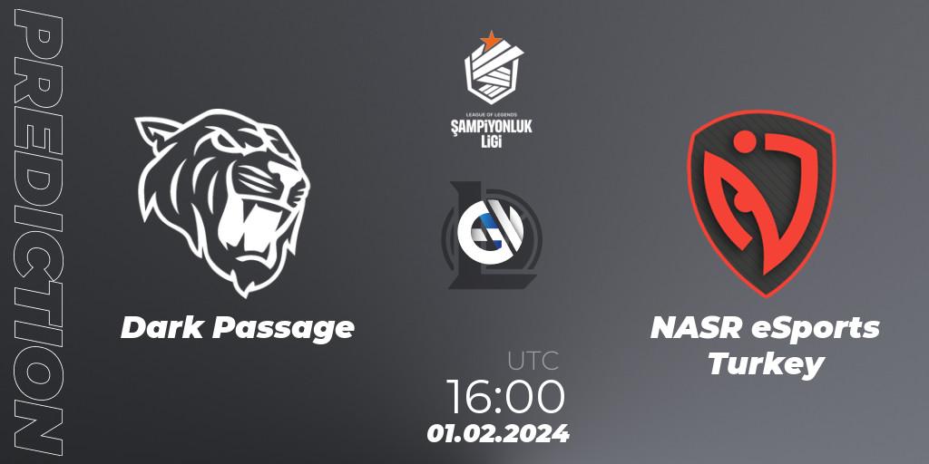 Dark Passage contre NASR eSports Turkey : prédiction de match. 01.02.2024 at 16:00. LoL, TCL Winter 2024