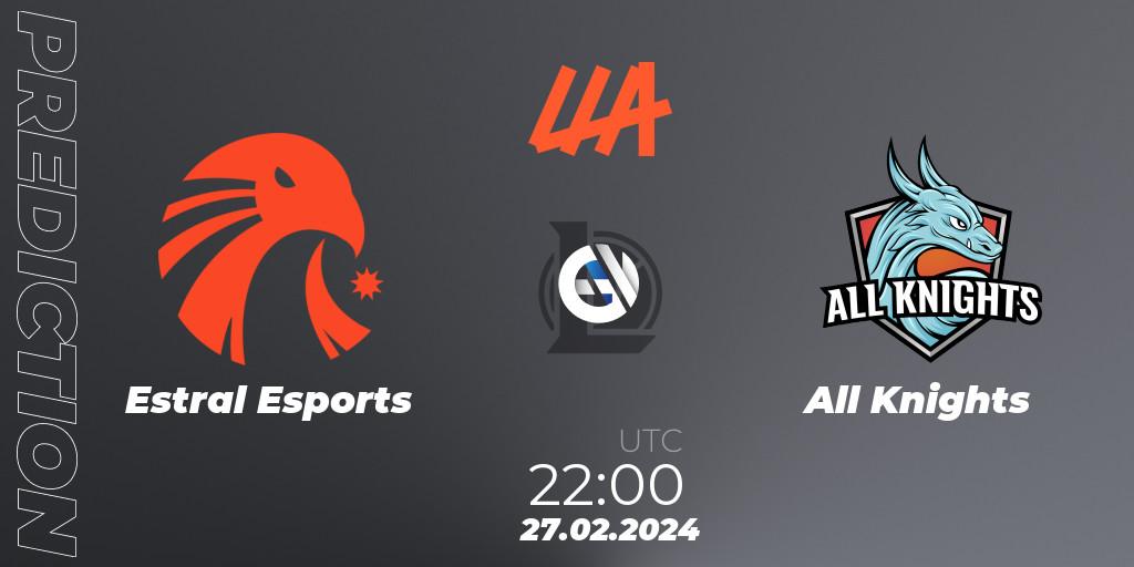 Estral Esports contre All Knights : prédiction de match. 27.02.24. LoL, LLA 2024 Opening Group Stage