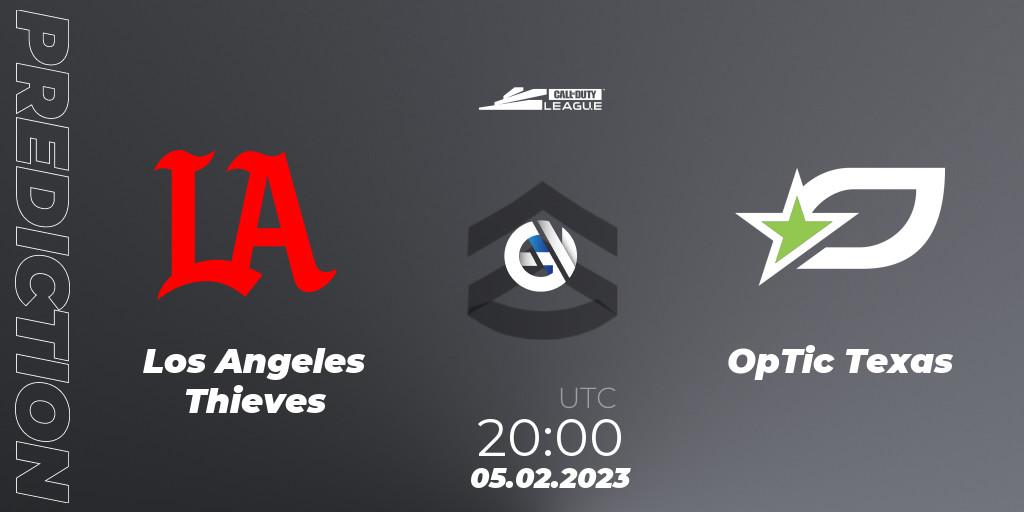 Los Angeles Thieves contre OpTic Texas : prédiction de match. 05.02.2023 at 20:00. Call of Duty, Call of Duty League 2023: Stage 2 Major