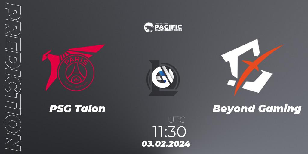 PSG Talon contre Beyond Gaming : prédiction de match. 03.02.24. LoL, PCS Spring 2024