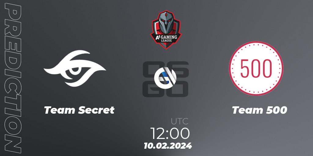 Team Secret contre Team 500 : prédiction de match. 10.02.24. CS2 (CS:GO), A1 Gaming League Season 8