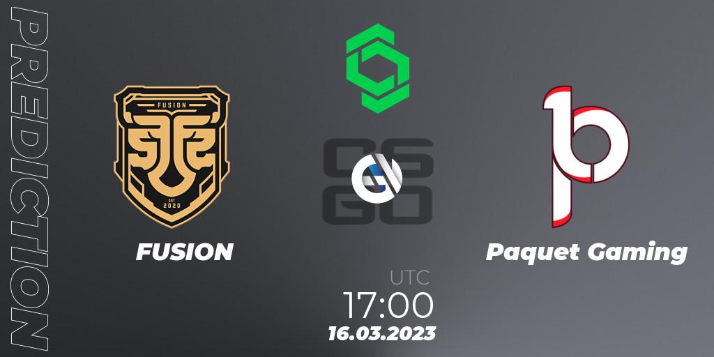 FUSION contre Paquetá Gaming : prédiction de match. 16.03.23. CS2 (CS:GO), CCT South America Series #5