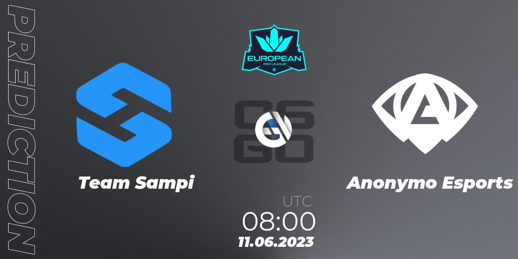Team Sampi contre Anonymo Esports : prédiction de match. 10.06.23. CS2 (CS:GO), European Pro League Season 8
