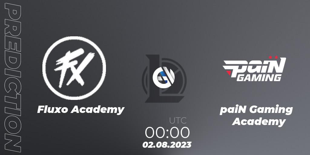 Fluxo Academy contre paiN Gaming Academy : prédiction de match. 02.08.23. LoL, CBLOL Academy Split 2 2023 - Group Stage