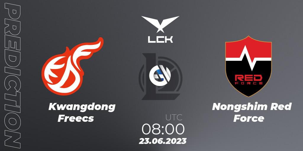 Kwangdong Freecs contre Nongshim Red Force : prédiction de match. 23.06.2023 at 08:00. LoL, LCK Summer 2023 Regular Season