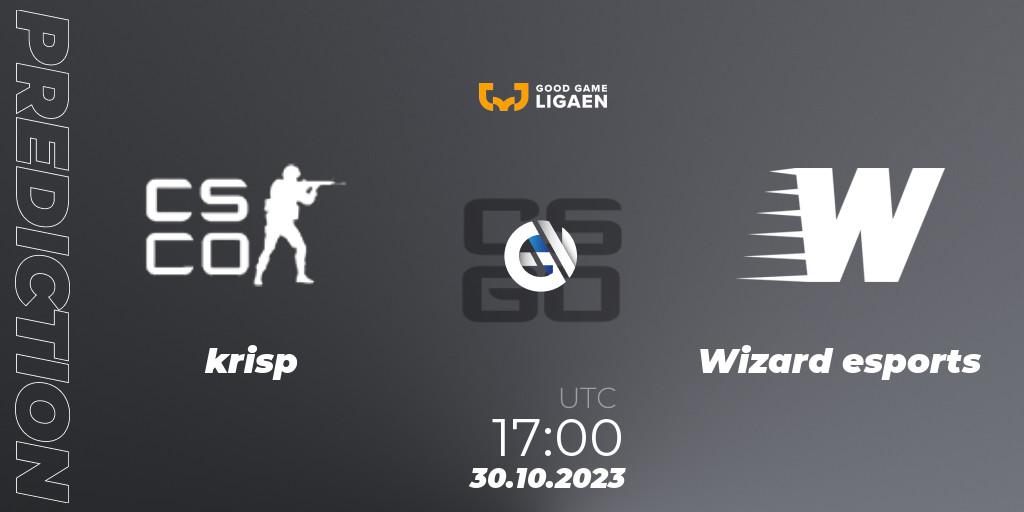 krisp contre Wizard esports : prédiction de match. 30.10.23. CS2 (CS:GO), Good Game-ligaen Fall 2023: Regular Season