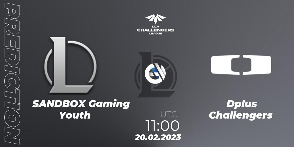 SANDBOX Gaming Youth contre Dplus Challengers : prédiction de match. 20.02.2023 at 10:00. LoL, LCK Challengers League 2023 Spring