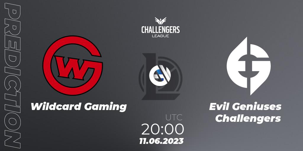 Wildcard Gaming contre Evil Geniuses Challengers : prédiction de match. 11.06.2023 at 20:00. LoL, North American Challengers League 2023 Summer - Group Stage
