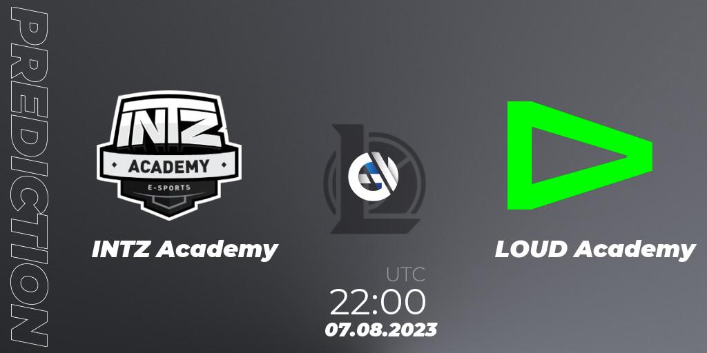 INTZ Academy contre LOUD Academy : prédiction de match. 07.08.2023 at 22:00. LoL, CBLOL Academy Split 2 2023 - Group Stage
