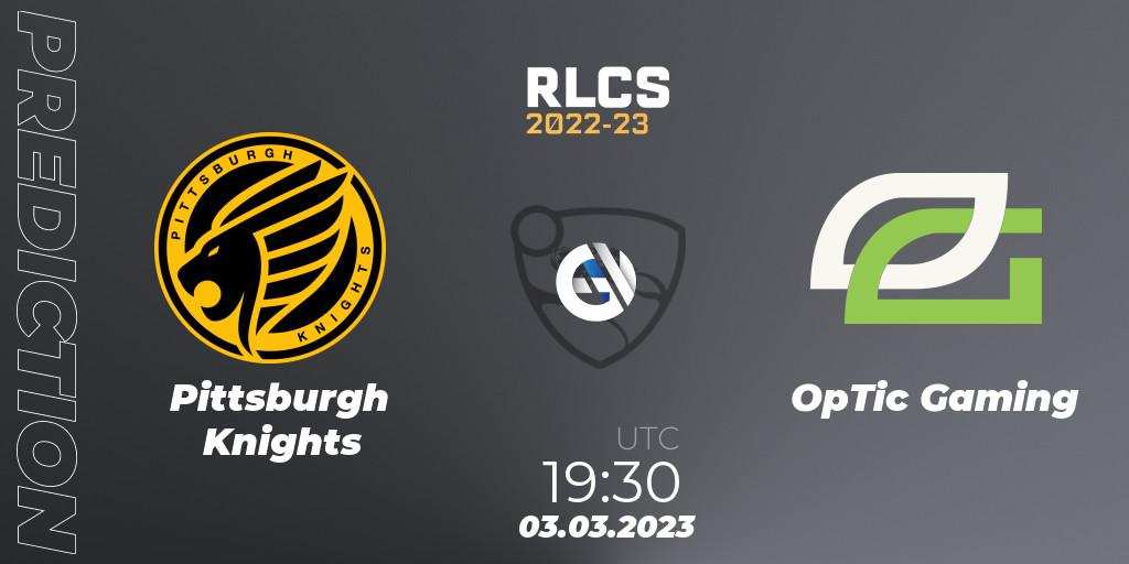 Pittsburgh Knights contre OpTic Gaming : prédiction de match. 03.03.23. Rocket League, RLCS 2022-23 - Winter: North America Regional 3 - Winter Invitational