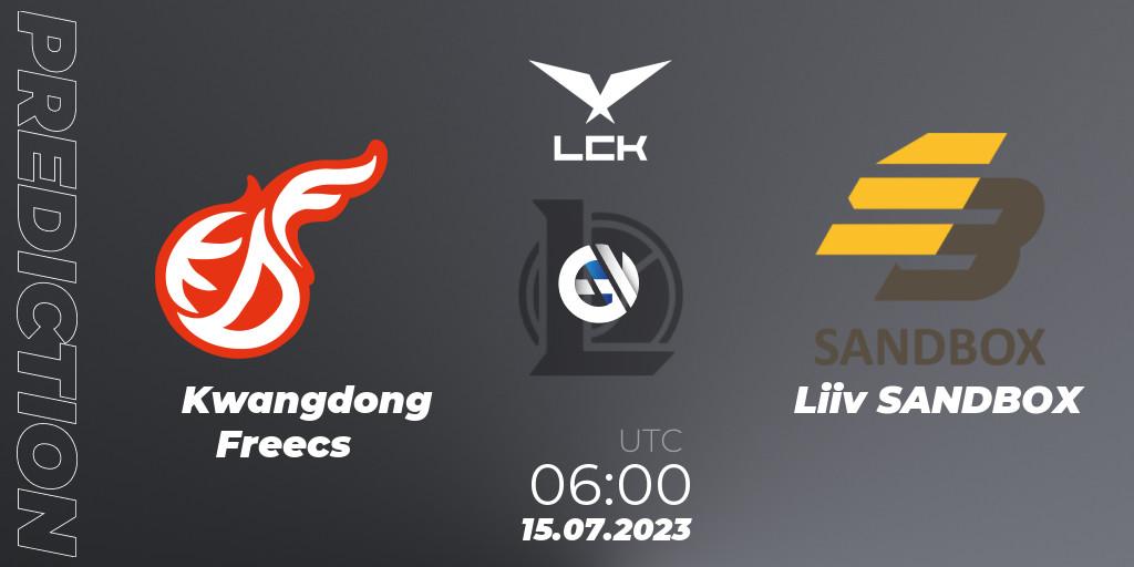 Kwangdong Freecs contre Liiv SANDBOX : prédiction de match. 15.07.23. LoL, LCK Summer 2023 Regular Season
