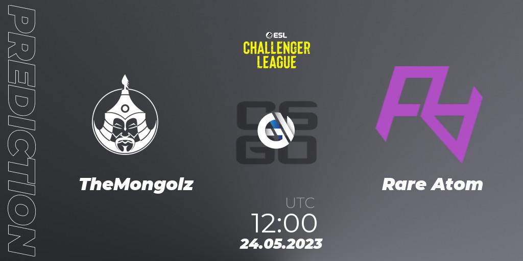 TheMongolz contre Rare Atom : prédiction de match. 24.05.2023 at 12:00. Counter-Strike (CS2), ESL Challenger League Season 45: Asia-Pacific