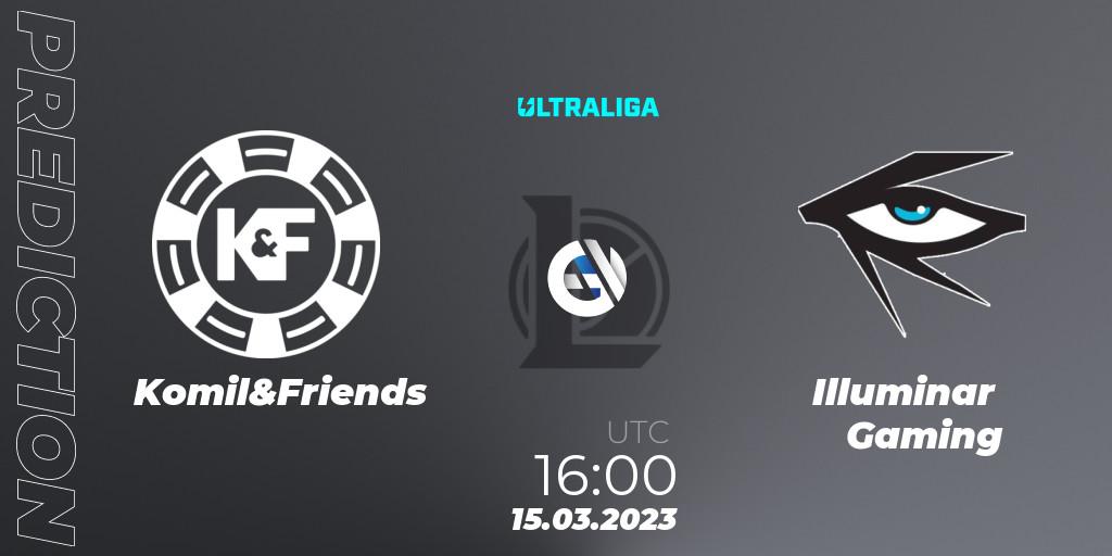 Komil&Friends contre Illuminar Gaming : prédiction de match. 08.03.2023 at 16:00. LoL, Ultraliga Season 9 - Group Stage