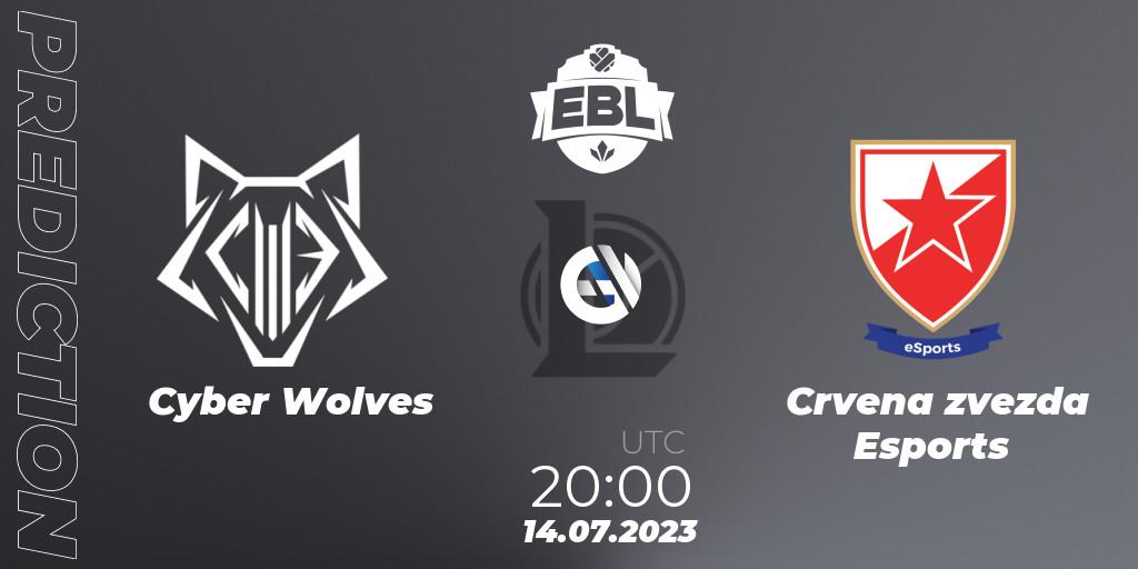 Cyber Wolves contre Crvena zvezda Esports : prédiction de match. 23.06.2023 at 19:00. LoL, Esports Balkan League Season 13