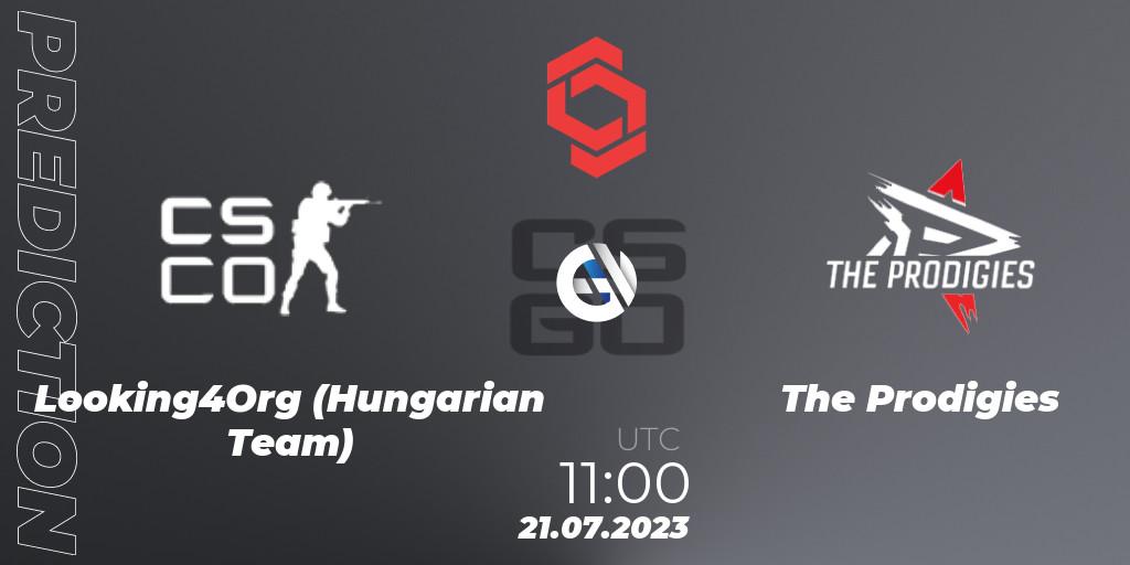 Looking4Org (Hungarian Team) contre The Prodigies : prédiction de match. 21.07.2023 at 11:00. Counter-Strike (CS2), CCT Central Europe Series #7: Closed Qualifier