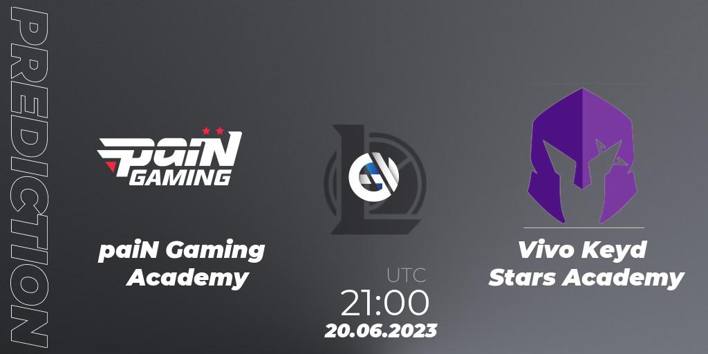 paiN Gaming Academy contre Vivo Keyd Stars Academy : prédiction de match. 20.06.2023 at 21:00. LoL, CBLOL Academy Split 2 2023 - Group Stage