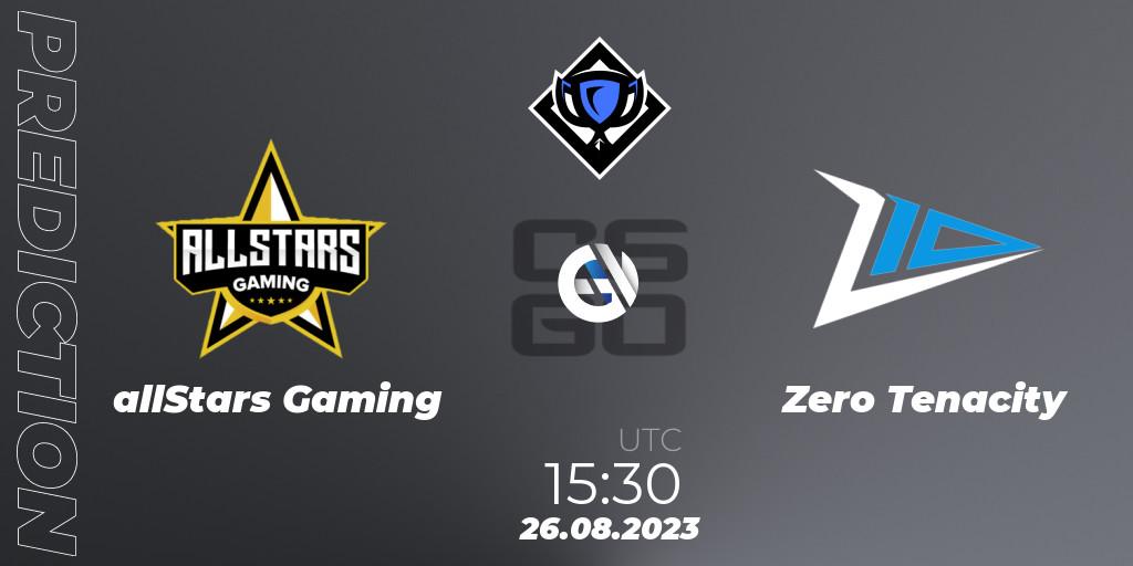 allStars Gaming contre Zero Tenacity : prédiction de match. 26.08.23. CS2 (CS:GO), RES Season 5