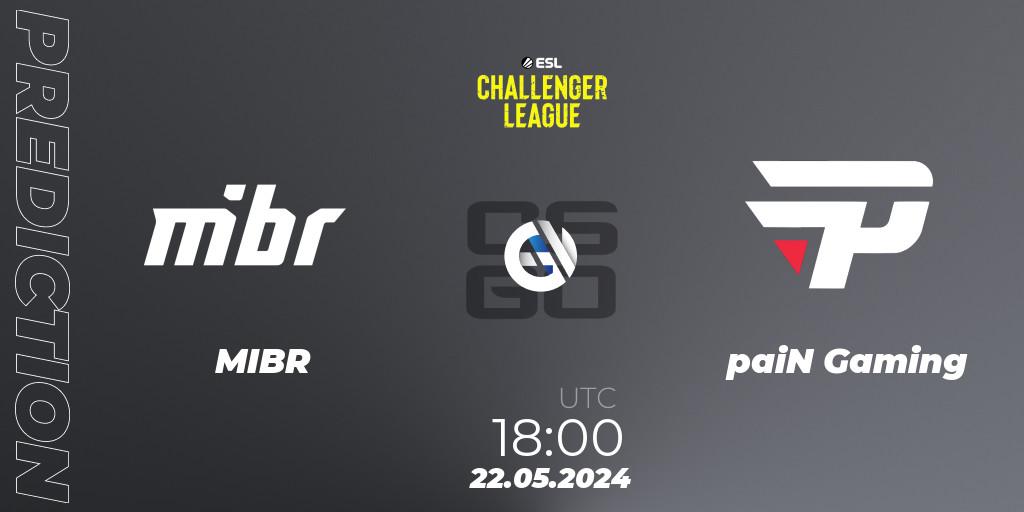 MIBR contre paiN Gaming : prédiction de match. 22.05.2024 at 18:00. Counter-Strike (CS2), ESL Challenger League Season 47: South America